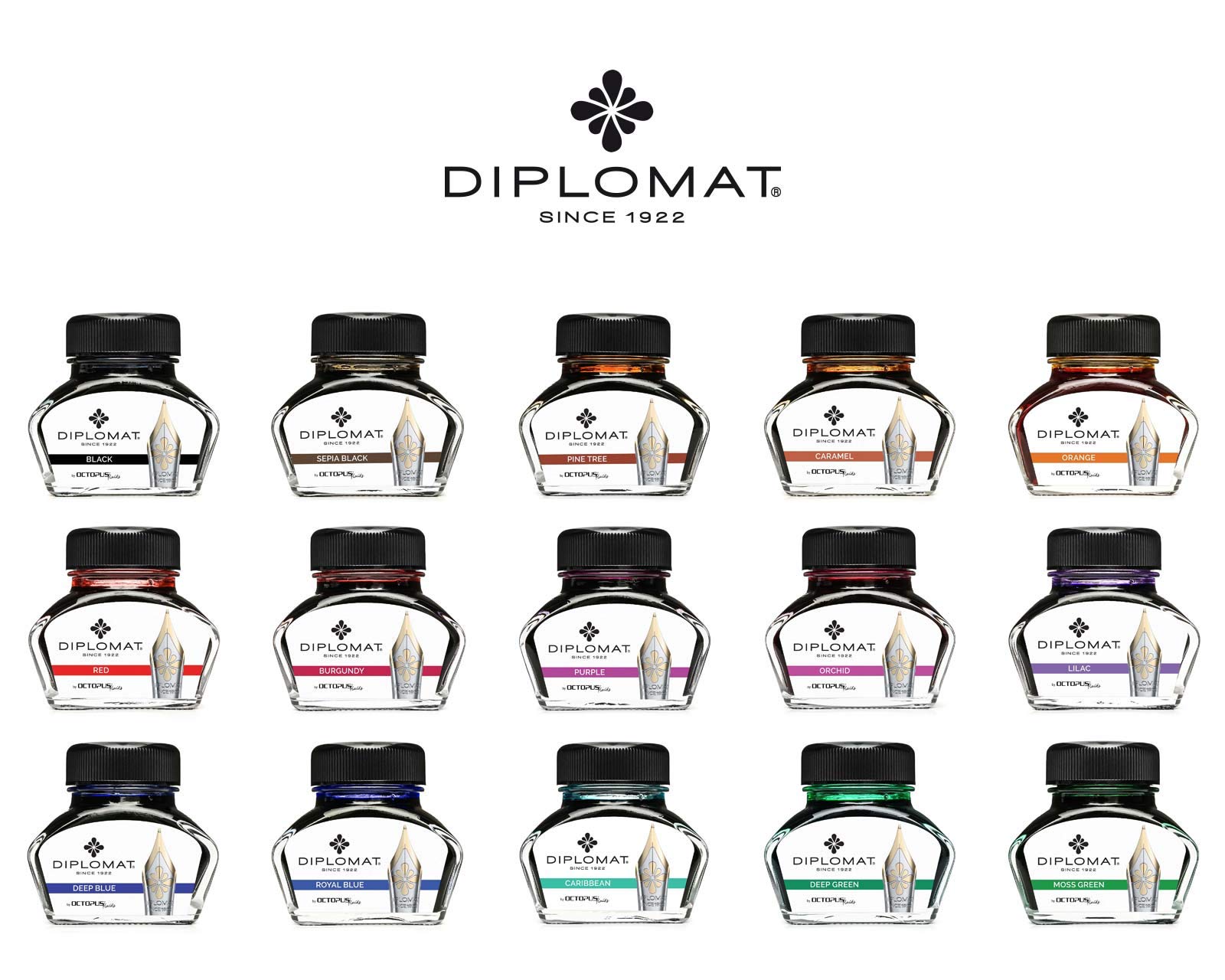 Diplomat Frasco de tinta de polvo preto 30 ml | Amazon.com.br